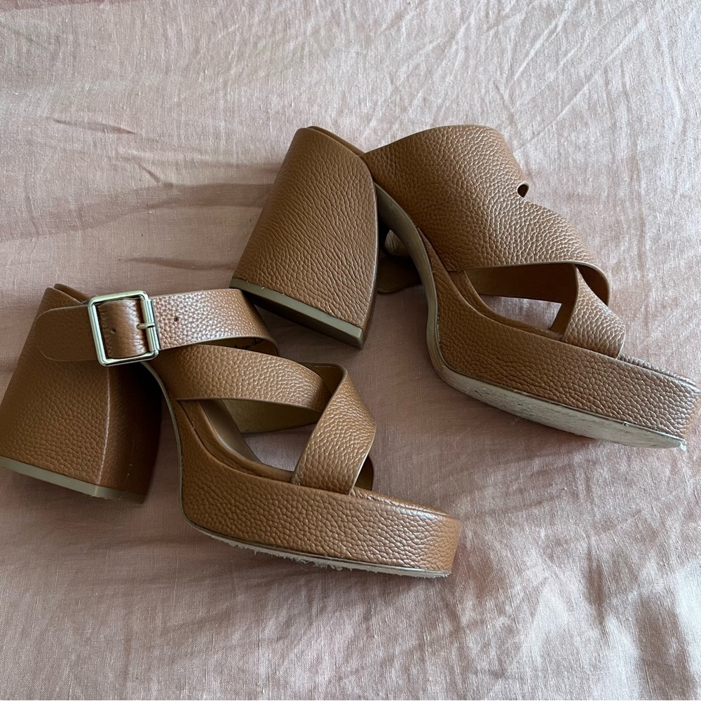 Charlotte Stone Simi Platform Buckle Sandals Size 10